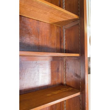 ANTICA VETRINA CREDENZA INGLESE 1800 LEGNO NOCE 4 ANTE SCORREVOLI CRISTALLERIA