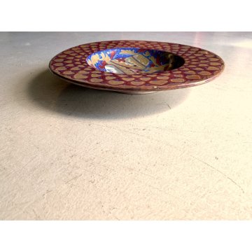 ANTICO PIATTO PARATA CERAMICA LUSTRO Gualdo Tadino DECORO RITRATTO DAMA ø 43 cm