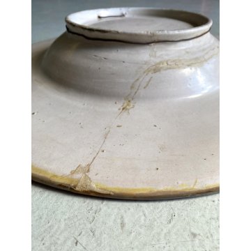 ANTICO PIATTO PARATA CERAMICA LUSTRO Gualdo Tadino DECORO RITRATTO DAMA ø 43 cm
