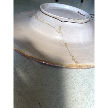 ANTICO PIATTO PARATA CERAMICA LUSTRO Gualdo Tadino DECORO RITRATTO DAMA ø 43 cm