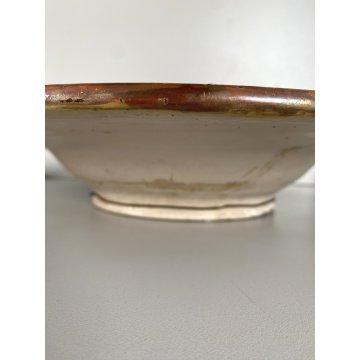 ANTICO PIATTO PARATA CERAMICA LUSTRO Gualdo Tadino DECORO RITRATTO DAMA ø 43 cm