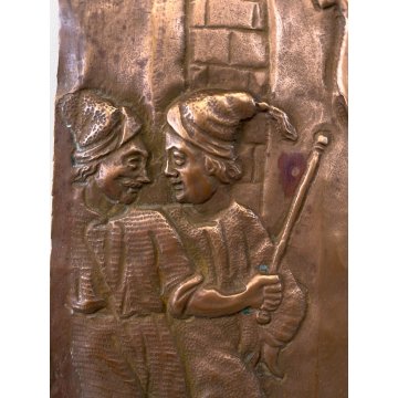 PANNELLO PAL A Flagellazione di Gesù LAMINA RAME DECORO SBALZATO ARTE SACRA '600