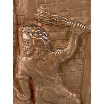 PANNELLO PAL A Flagellazione di Gesù LAMINA RAME DECORO SBALZATO ARTE SACRA '600