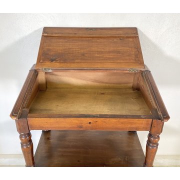 ANTICA ETAGERE scrittoio LEGGIO legno noce COLONNE TORNITE Luigi XVI epoca '800