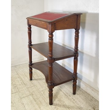 ANTICA ETAGERE scrittoio LEGGIO legno noce COLONNE TORNITE Luigi XVI epoca '800