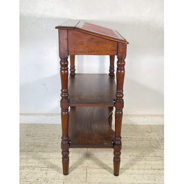 ANTICA ETAGERE scrittoio LEGGIO legno noce COLONNE TORNITE Luigi XVI epoca '800
