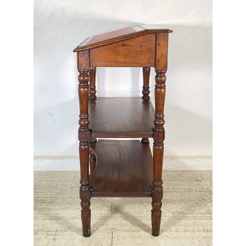 ANTICA ETAGERE scrittoio LEGGIO legno noce COLONNE TORNITE Luigi XVI epoca '800