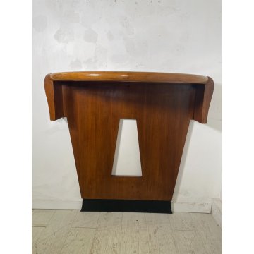 ANTICA CONSOLLE DESIGN Gio Ponti decò MEZZALUNA LEGNO noce ANNI 30 VINTAGE