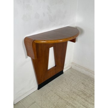 ANTICA CONSOLLE DESIGN Gio Ponti decò MEZZALUNA LEGNO noce ANNI 30 VINTAGE