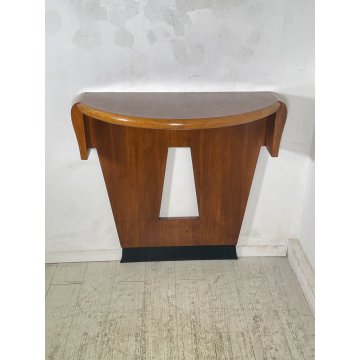 ANTICA CONSOLLE DESIGN Gio Ponti decò MEZZALUNA LEGNO noce ANNI 30 VINTAGE
