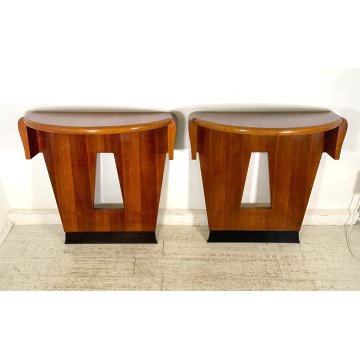 ANTICA CONSOLLE DESIGN Gio Ponti decò MEZZALUNA LEGNO noce ANNI 30 VINTAGE
