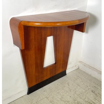 ANTICA CONSOLLE DESIGN Gio Ponti MEZZALUNA LEGNO noce ANNI 30 decò VINTAGE