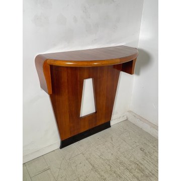 ANTICA CONSOLLE DESIGN Gio Ponti MEZZALUNA LEGNO noce ANNI 30 decò VINTAGE