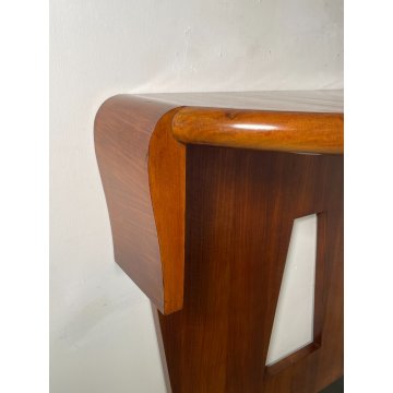 ANTICA CONSOLLE DESIGN Gio Ponti MEZZALUNA LEGNO noce ANNI 30 decò VINTAGE