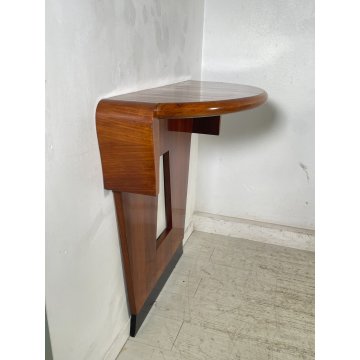 ANTICA CONSOLLE DESIGN Gio Ponti MEZZALUNA LEGNO noce ANNI 30 decò VINTAGE