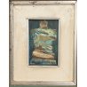 QUADRO ASTRATTO Giulio Picelli DIPINTO OLIO TAVOLA Busto Uomo RE CAVALIERE old