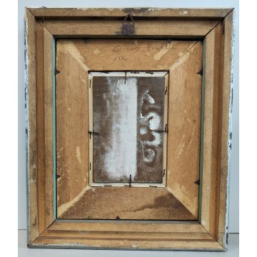 QUADRO ASTRATTO Giulio Picelli DIPINTO OLIO TAVOLA Busto Uomo RE CAVALIERE old