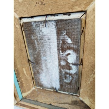 QUADRO ASTRATTO Giulio Picelli DIPINTO OLIO TAVOLA Busto Uomo RE CAVALIERE old