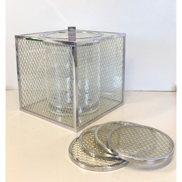 SECCHIELLO GHIACCIO MODERNISTA CUBO LUCITE ICE BUCKET Gabriella Crespi STYLE '70