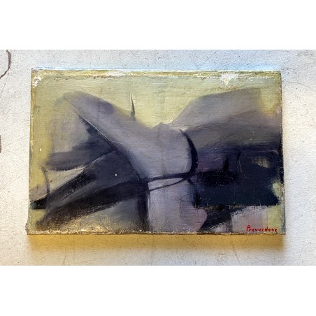 DIPINTO ASTRATTO OLIO TELA Osvaldo Provvidone ARTE MODERNA 36x54cm 1960 NOVARA