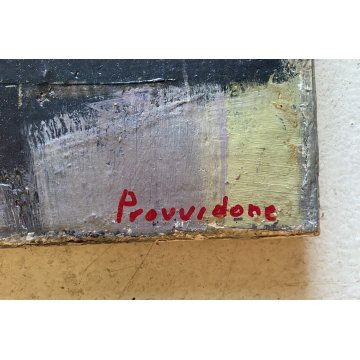 DIPINTO ASTRATTO OLIO TELA Osvaldo Provvidone ARTE MODERNA 36x54cm 1960 NOVARA