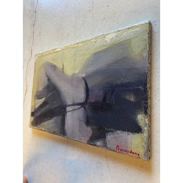 DIPINTO ASTRATTO OLIO TELA Osvaldo Provvidone ARTE MODERNA 36x54cm 1960 NOVARA