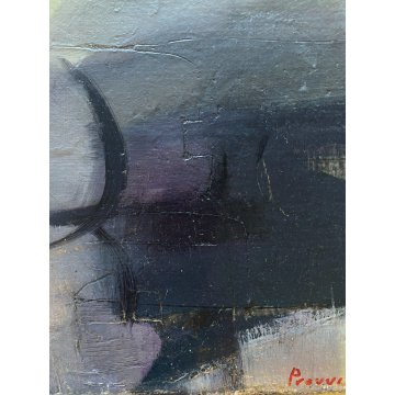 DIPINTO ASTRATTO OLIO TELA Osvaldo Provvidone ARTE MODERNA 36x54cm 1960 NOVARA