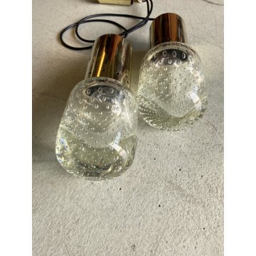 COPPIA LAMPADA SOSPENSIONE DESIGN Sarfatti Seguso VETRO MURANO ARTELUCE '60