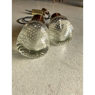 COPPIA LAMPADA SOSPENSIONE DESIGN Sarfatti Seguso VETRO MURANO ARTELUCE '60