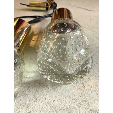 COPPIA LAMPADA SOSPENSIONE DESIGN Sarfatti Seguso VETRO MURANO ARTELUCE '60