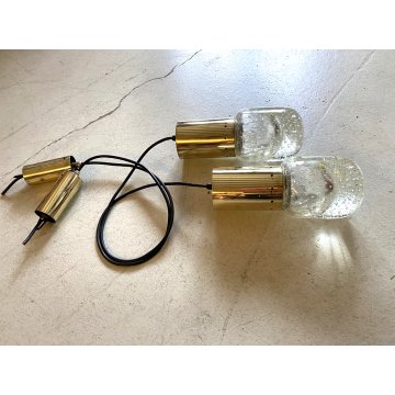 COPPIA LAMPADA SOSPENSIONE DESIGN Sarfatti Seguso VETRO MURANO ARTELUCE '60