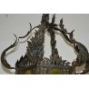 ENORME ANTICA LANTERNA FERRO BATTUTO CASTELLO epoca 1800 OLD IRON HANGING LAMP