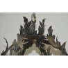 ENORME ANTICA LANTERNA FERRO BATTUTO CASTELLO epoca 1800 OLD IRON HANGING LAMP