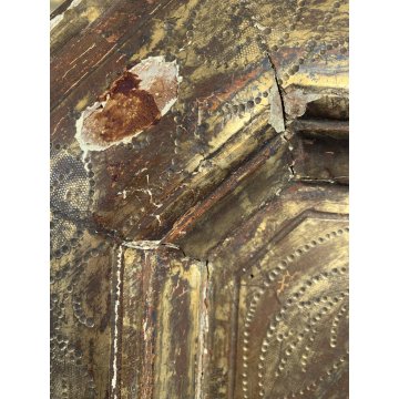 ANTICO DIPINTO OLIO TELA Madonna MATER DOLOROSA RELIGIOSO CORNICE VASSOIO '600