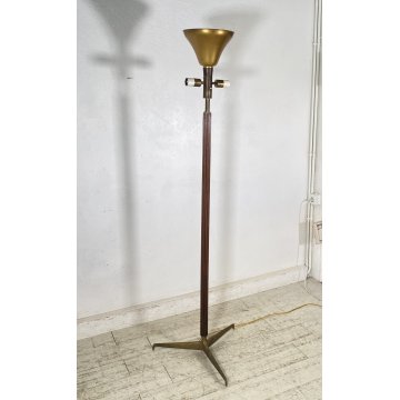 LAMPADA DA TERRA PIANTANA Giuseppe Ostuni ANNI 50 MOD. 311 Oluce LEGNO OTTONE