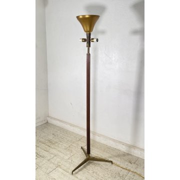 LAMPADA DA TERRA PIANTANA Giuseppe Ostuni ANNI 50 MOD. 311 Oluce LEGNO OTTONE