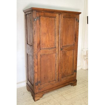 ANTICO PICCOLO ARMADIO DUE ANTE GUARDAROBA 800 LEGNO NOCE DISPENSA CUCINA EPOCA