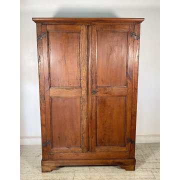 ANTICO PICCOLO ARMADIO DUE ANTE GUARDAROBA 800 LEGNO NOCE DISPENSA CUCINA EPOCA