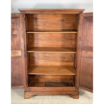 ANTICO PICCOLO ARMADIO DUE ANTE GUARDAROBA 800 LEGNO NOCE DISPENSA CUCINA EPOCA