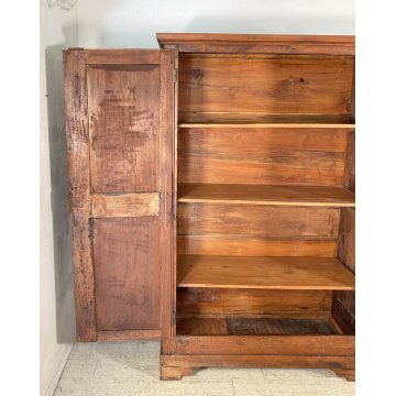 ANTICO PICCOLO ARMADIO DUE ANTE GUARDAROBA 800 LEGNO NOCE DISPENSA CUCINA EPOCA
