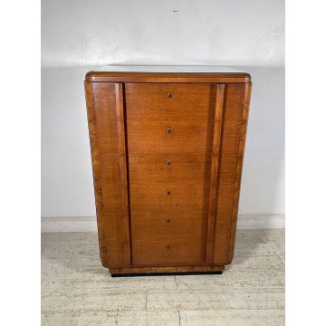 ANTICA CASSETTIERA Art Dèco 6 CASSETTI comò ANNI '40 NOCE CASSETTONE ebanizzato