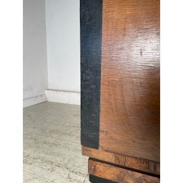 ANTICA CASSETTIERA Art Dèco 6 CASSETTI comò ANNI '40 NOCE CASSETTONE ebanizzato