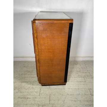 ANTICA CASSETTIERA Art Dèco 6 CASSETTI comò ANNI '40 NOCE CASSETTONE ebanizzato