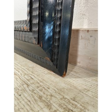 GRANDE ANTICA CORNICE Guilloché LEGNO SCOLPITO EBANIZZATO RADICA 125x95x5 '1800