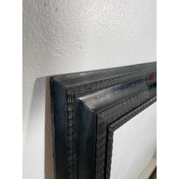 GRANDE ANTICA CORNICE Guilloché LEGNO SCOLPITO EBANIZZATO RADICA 125x95x5 '1800