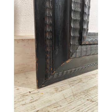 GRANDE ANTICA CORNICE Guilloché LEGNO SCOLPITO EBANIZZATO RADICA 125x95x5 '1800