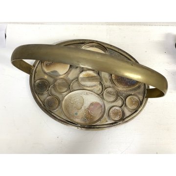 VASSOIO SET da FUMO CAFFE Art Decò ARGENTO BLU COBALTO ARGENTIERE Janetti '30