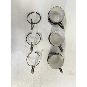 VASSOIO SET da FUMO CAFFE Art Decò ARGENTO BLU COBALTO ARGENTIERE Janetti '30
