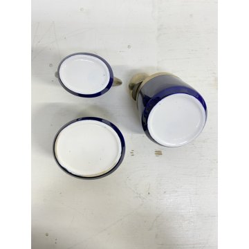 VASSOIO SET da FUMO CAFFE Art Decò ARGENTO BLU COBALTO ARGENTIERE Janetti '30