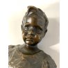 SCULTURA BUSTO BRONZO "scugnizzo" NAPOLI De Martino FANCIULLO 12 cm/h PRIMO '900